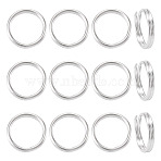925 Sterling Silver Split Jump Rings, Double Loop Jump Rings, Round Rings, Silver, 7x1mm, Inner Diameter: 5.5mm, 15pcs/set(STER-TA0001-48B)