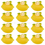 80Pcs Opaque Resin Cabochons, Imitation Food, Lemon, Gold, 15x20x6mm(RESI-SC0002-63)