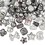120G Electroplate Opaque Acrylic Beads, Mixed Shapes, Mixed Color, 9.5~30x19~34x5.5~14.5mm, Hole: 2mm(OACR-SP0001-78A)