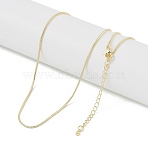 Brass Round Snake Chain Necklaces, Real 18K Gold Plated, 16.54x0.05 inch(42x0.12cm)(NJEW-U008-02G)