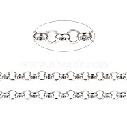 Brass Rolo Chains, Belcher Chains, Soldered, Long-Lasting Plated, with Spool, Cadmium Free & Nickel Free & Lead Free, Platinum, 3.5x1mm, about 301.83 Feet(92m)/roll(CHC-S008-002C-P)