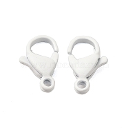 Spray Painted 304 Stainless Steel Lobster Claw Clasps, White, 12x7.5x4.5mm, Hole: 1.4mm(STAS-R120-01E-01)