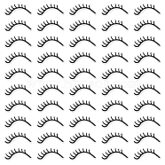 50Pcs Eyelash Polyester Computerized Embroidery Cloth Iron On Patches, Costume Accessories, Appliques, Black, 49x16x1.5mm(PATC-FG0001-77)