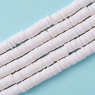 Handmade Polymer Clay Beads Strands, for DIY Jewelry Crafts Supplies, Heishi Beads, Disc/Flat Round, Beige, 6x0.5~1mm, Hole: 1.8mm, about 290~320pcs/strand, 15.75 inch~16.14 inch(40~41cm)(CLAY-R089-6mm-Q030)