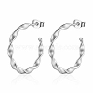 Stainless Steel C-shape Stud Earrings for Women(GN3700-2)