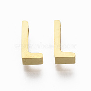 201 Stainless Steel Charms, Golden, Letter.L, 8x4x3mm, Hole: 1.6mm(X-STAS-R110-L-G)