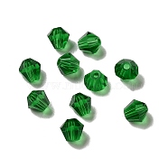 Glass Imitation Austrian Crystal Beads, Faceted, Diamond, Dark Green, 4x4mm, Hole: 0.7mm(GLAA-H024-13B-08)