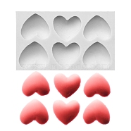 Food Grade Silicone Molds, Fondant Molds, For DIY Cake Decoration, Chocolate, Candy, UV Resin & Epoxy Resin Jewelry Making, Heart, Antique White, 70x117mm, Heart: 32x25mm(DIY-I012-03)