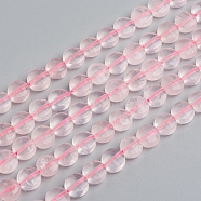 Natural Rose Quartz Beads Strands, Flat Round, Faceted, 8x4.8~5.2mm, Hole: 1.2mm, about 46pcs/strand, 14.96 inch(38cm)(G-E560-C05-8mm)