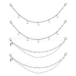 4Pcs 2 Styles Alloy Shoe Decoration Chain, Boot Strap Chain, Heart & Star, 304mm, 2pcs/style(AJEW-FG0003-81A)