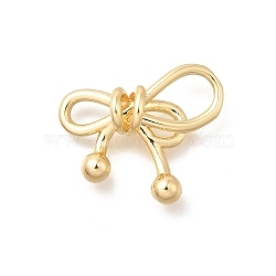 Brass Pendants, Bowknot Charms, Real 14K Gold Plated, 14x17.5x5mm, Hole: 2x3mm(KK-U061-11G)