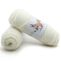 75g Polyester Yarns, Squirrel Mohair Yarns, Crocheting Yarn for Winter Sweater Hat Scarf, Beige, 3mm(PW-WG11101-01)