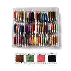 80 Cards 80 Colors 6-Ply Polyester Embroidery Floss, Cross Stitch Threads, Mixed Color, 0.5mm, about 4.37 Yards(4m)/card, 1 card/color(OCOR-K006-C02)