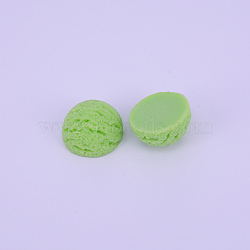 Resin Cabochon, Imitation Ice Cream, Half round/Dome, Lawn Green, 17.5x11~11.5mm(RESI-CJC0001-67I)