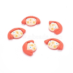 Resin Cabochons, Girl, Light Coral, 17x26x7mm(CRES-M007-02A)