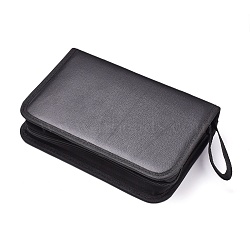 PU Leather & Oxford Cloth Zipper Storage Case, Carrying Case for Jewelry Making Tools, Black, 26.3x16.5x5.6cm, Unfold: 26.3x37.5x0.65cm(TOOL-F012-01)
