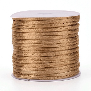 Nylon Cord, Satin Rattail Cord, for Beading Jewelry Making, Chinese Knotting, Peru, 2mm, about 10.93 yards(10m)/roll