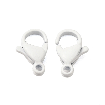 Spray Painted 304 Stainless Steel Lobster Claw Clasps, White, 12x7.5x4.5mm, Hole: 1.4mm