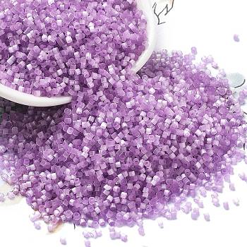 Imitation Cat Eyes Glass Seed Beads, Dyed, Cylinder, Medium Orchid, 1.6x1.3mm, Hole: 0.8mm, about 60000pcs/pound