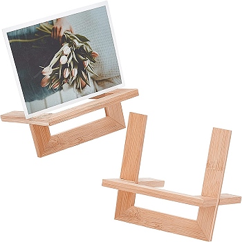 Assembled Bamboo Tea Brick Display Easel Stands, Cup and Saucer Holder, Tea Cake Rack, BurlyWood, Fnished Product: 10.5x10.2x12cm