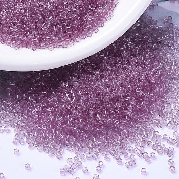 MIYUKI Delica Beads, Cylinder, Japanese Seed Beads, 11/0, (DB1413) Transparent Light Rose, 1.3x1.6mm, Hole: 0.8mm, about 2000pcs/10g