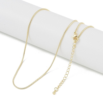 Brass Round Snake Chain Necklaces, Real 18K Gold Plated, 18.11x0.47 inch(460x12mm)