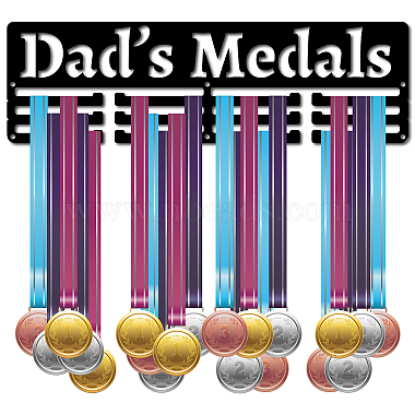 Word Dad's Medals Fashion Iron Medal Hanger Holder Display Wall Rack(ODIS-WH0021-041)-2