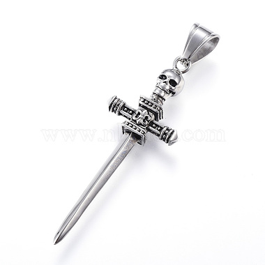 Antique Silver Tool Stainless Steel Big Pendants