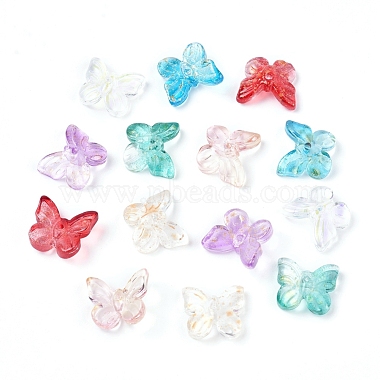 11mm Mixed Color Butterfly Glass Beads