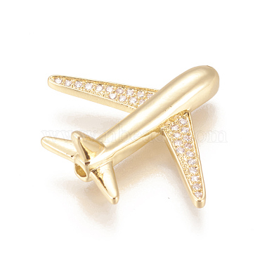Brass Micro Pave Cubic Zirconia Airliner Beads(X-ZIRC-L078-005G-NR)-2