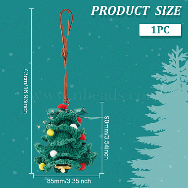 Crochet Christmas Tree Hanging Pendant Decorations(HJEW-WH0007-14)-2