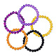 5 Colors Halloween Glass Beads Beaded Stretch Bracelet Sets(BJEW-TAC0026)-2