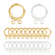 40Pcs 2 Color 2-hole Rack Plating Eco-friendly Brass Huggie Hoop Earring Findings(KK-FH0006-63)-1