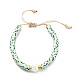 bracelet réglable en perles naturelles et disque en argile polymère tressé pour femme(BJEW-O187-06)-1