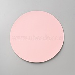 Waterproof Leather Mouse Pad, Flat Round, Pink, 221x1.5mm(FIND-WH20019-163A)