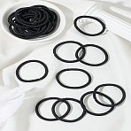 50Pcs Girl's Hair Accessories, Nylon Thread Elastic Fiber Hair Ties, Ponytail Holder, Black, 44mm(OHAR-LP0001-06)
