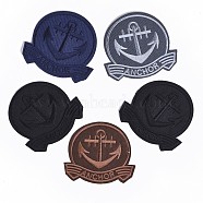 Computerized Embroidery Cloth Iron On/Sew On Patches, Costume Accessories, Appliques, Anchor with Word, Mixed Color, 72x79x1.5mm, 60pcs/bag(AJEW-S076-009)