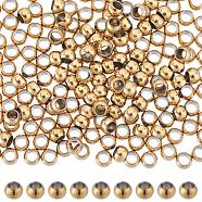 200Pcs Vacuum Plating 304 Stainless Steel Spacer Beads, Round, Golden, 4x3mm, Hole: 2mm(STAS-SC0006-89B)