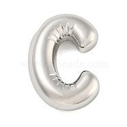 Non-Tarnish 304 Stainless Steel Pendants, Letter Charm, Letter C, 20x13.5x5mm, Hole: 2x2.5mm(STAS-B071-01P-C)