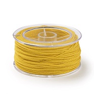 Macrame Cotton Cord, Braided Rope, with Plastic Reel, for Wall Hanging, Crafts, Gift Wrapping, Gold, 1.2mm, about 26.25 Yards(24m)/Roll(OCOR-H110-01B-19)