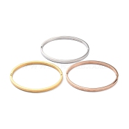 3Pcs 3 Color Ion Plating(IP) 304 Stainless Steel Roman Numerals Bangle, Stackable Bracelet for Women, Mixed Color, Inner Diameter: 2x2-3/8 inch(5.1x6cm), 1pc/color(BJEW-B055-04)