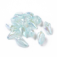 UV Plating Rainbow Iridescent Acrylic Beads, Conch Shape, Pale Turquoise, 30x16x14mm, Hole: 1.7mm(OACR-E007-04C)