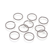 304 Stainless Steel Open Jump Rings, Stainless Steel Color, 15.5x1.5mm, Inner Diameter: 13mm, about 160pcs/bag(STAS-P212-21P-01)