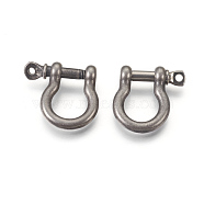 304 Stainless Steel Screw D-Ring Anchor Shackle Clasps, Antique Silver, 25x25.5x7mm, Hole: 2mm, 12mm Inner Diameter(STAS-E446-29AS)