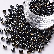 6/0 Glass Seed Beads, Iris Round, Colorful, 4mm, Hole: 1mm, about 4500pcs/pound(SEED-A009-4mm-602)