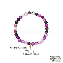 Amethyst Bracelets, Stainless Steel Cross Pendant Bracelets(HW4469)