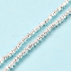 Electroplated Non-magnetic Synthetic Hematite Beads Strands, Faceted, Square, Silver Plated, 2x2x0.4mm, Hole: 0.8mm, about 420pcs/strand, 16.54 inch(42cm)(G-G849-05S)