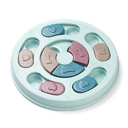 PP Puzzle Feeder Toys, for Dog Bowl Supplies, Flat Round, Medium Turquoise, 240x30mm, Packing Box: 252x248x37mm(AJEW-A004-01C)