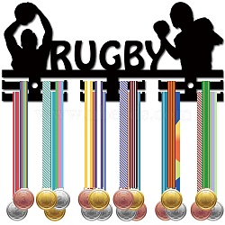 Acrylic Medal Holder, Medal Display Hanger Rack, Medal Holder Frame, with Standoff Pins, Rugby, 130x290x10mm, Hole: 8mm(AJEW-WH0296-112)