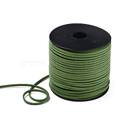 Eco-Friendly Faux Suede Cord, Faux Suede Lace, Yellow Green, 3.0x1.4mm, about 98.42 yards(90m)/roll(LW-R007-3.0mm-1037)